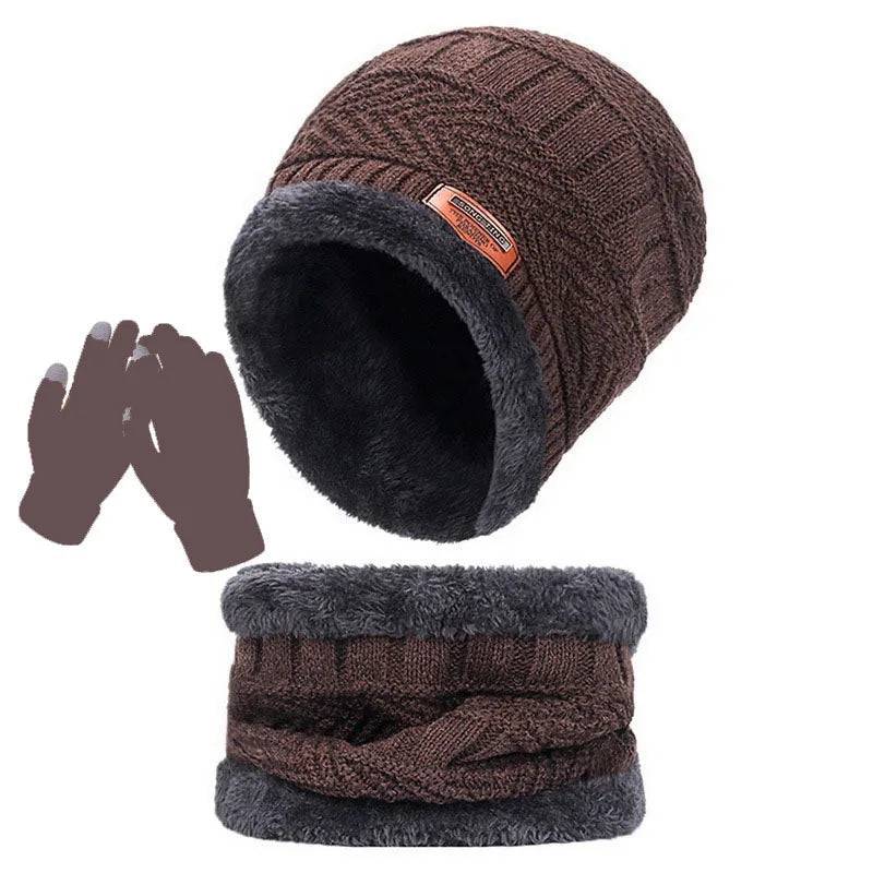 
                  
                    3 IN 1 Winter Knit Beanie Hat with Scarves And Touch Screen Gloves for Men Women Windproof Warm Fleece Cap Cycling Equipment
                  
                