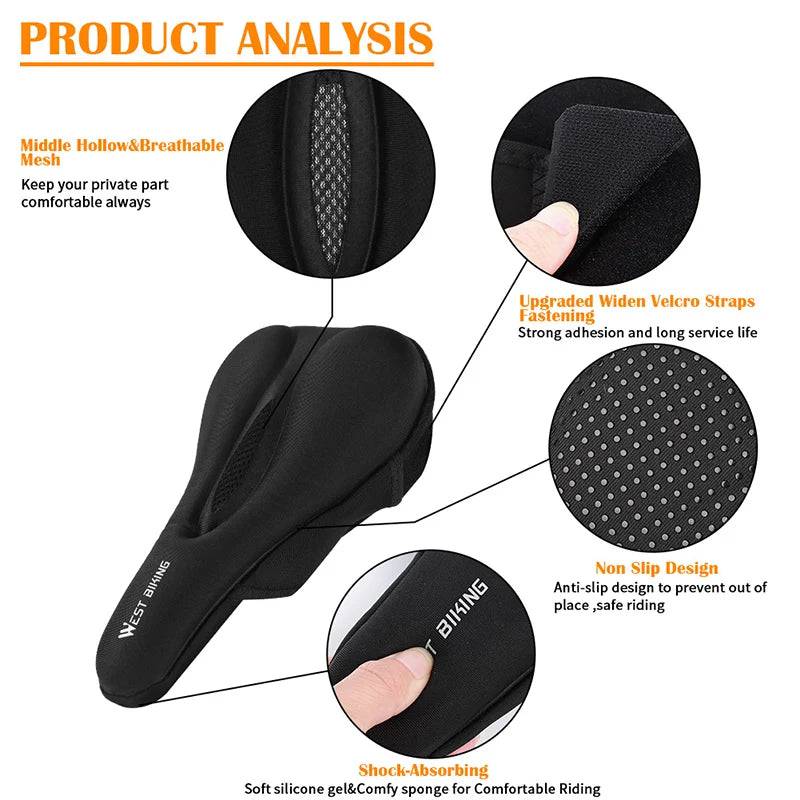 
                  
                    WEST BIKING Road Bike Saddle Cover Comfort Silicone Gel Seat Cushion Anti-slip Shockproof Mountain Cycling Bicycle Seat Cover
                  
                