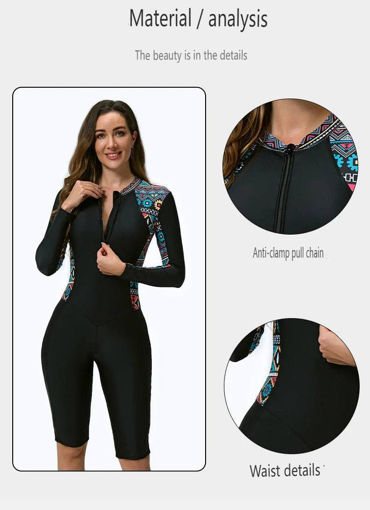 
                  
                    Nadanbao Black Bodysuit Swimsuit Women Fashion Print Party Swimming Suit Female Summer Long Sleeve One Piece Surfing Beachwear
                  
                