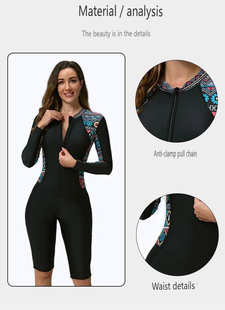 
                  
                    Nadanbao Black Bodysuit Swimsuit Women Fashion Print Party Swimming Suit Female Summer Long Sleeve One Piece Surfing Beachwear
                  
                