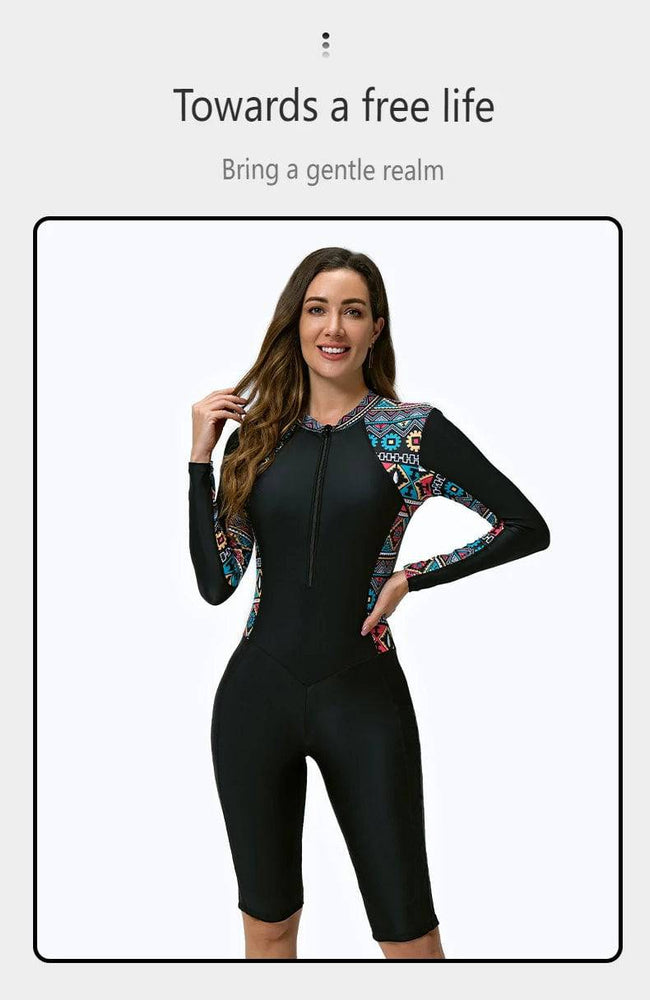 
                  
                    Nadanbao Black Bodysuit Swimsuit Women Fashion Print Party Swimming Suit Female Summer Long Sleeve One Piece Surfing Beachwear
                  
                