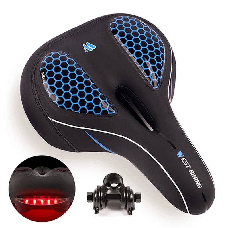 
                  
                    WEST BIKING Bicycle Saddle With Tail Light MTB Wide Cushion Bike Seat Soft Gel Thicken Comfortable Saddle Warning Light 3 Mode
                  
                