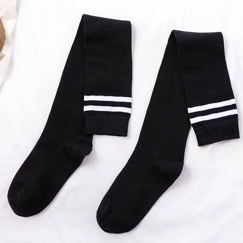 
                  
                    New Sexy Medias Black White Striped Long Socks Women Over Knee Thigh High Over The Knee Stockings Ladies Girls Warm Knee Socks
                  
                