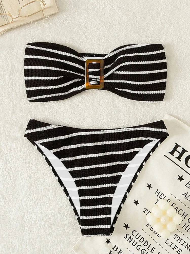 
                  
                    Bikini Sexy Women Swimsuit 2023 New Solid Bandeau Bikinis Set Thong Swimwear Summer Biquini 2 Piece Bathing Suit Beach Female
                  
                