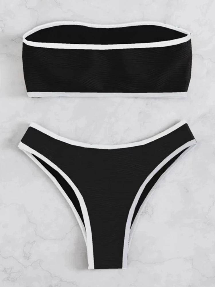 
                  
                    Bikini Sexy Women Swimsuit 2023 New Solid Bandeau Bikinis Set Thong Swimwear Summer Biquini 2 Piece Bathing Suit Beach Female
                  
                