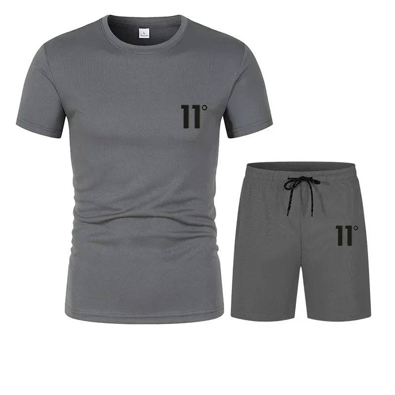 
                  
                    New Summer Short Sleeve T-Shirt Set Men Quick Dry T-shirt + Shorts Male Fitness Competition Training T-shirt Tracksuit Male
                  
                