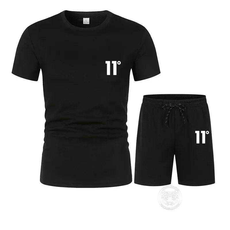 
                  
                    New Summer Short Sleeve T-Shirt Set Men Quick Dry T-shirt + Shorts Male Fitness Competition Training T-shirt Tracksuit Male
                  
                