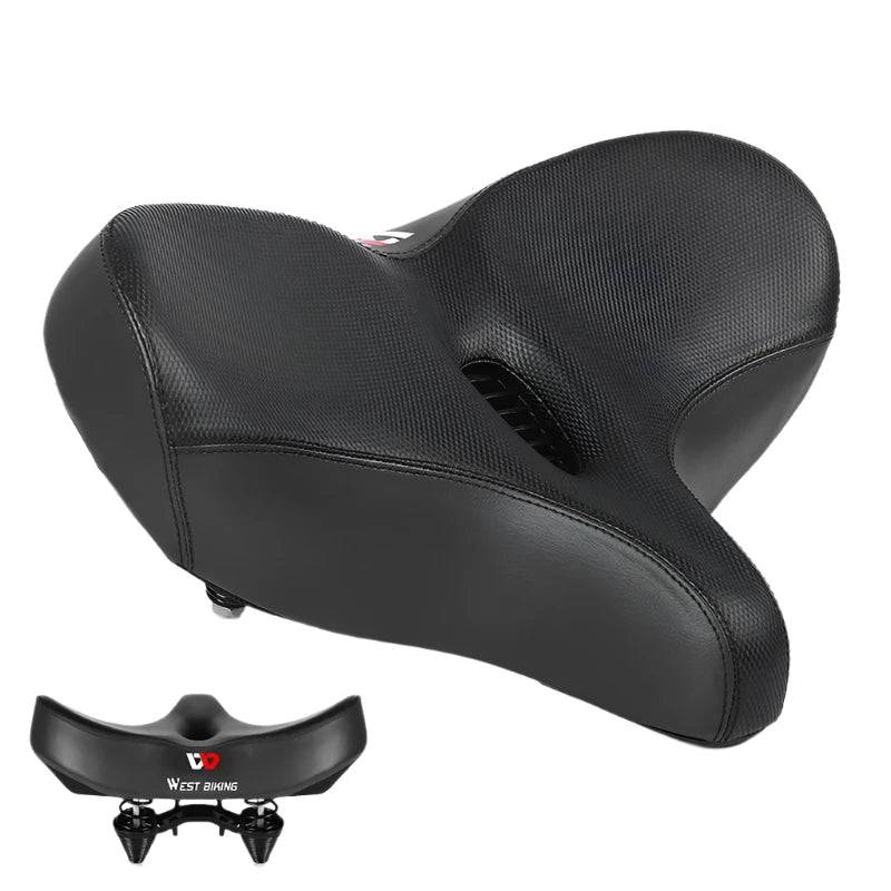 WEST BIKING Extra Wide MTB Bicycle Saddle Comfortable Thick Foam Shock Absorbtion Commuter Bike Seat E-Bike Cycling Cushion