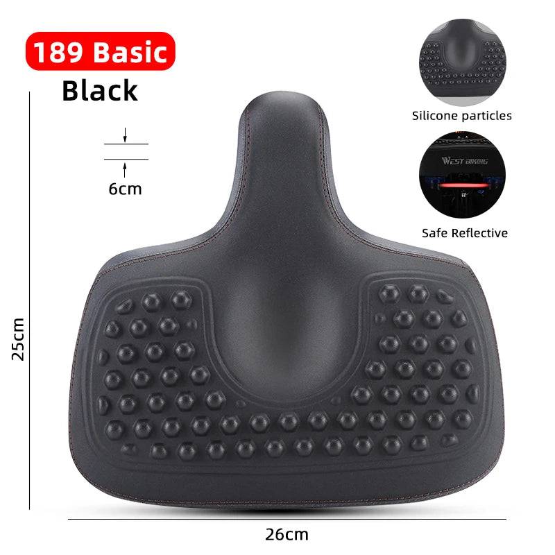 
                  
                    WEST BIKING Extra Wide MTB Bicycle Saddle Comfortable Thick Foam Shock Absorbtion Commuter Bike Seat E-Bike Cycling Cushion
                  
                