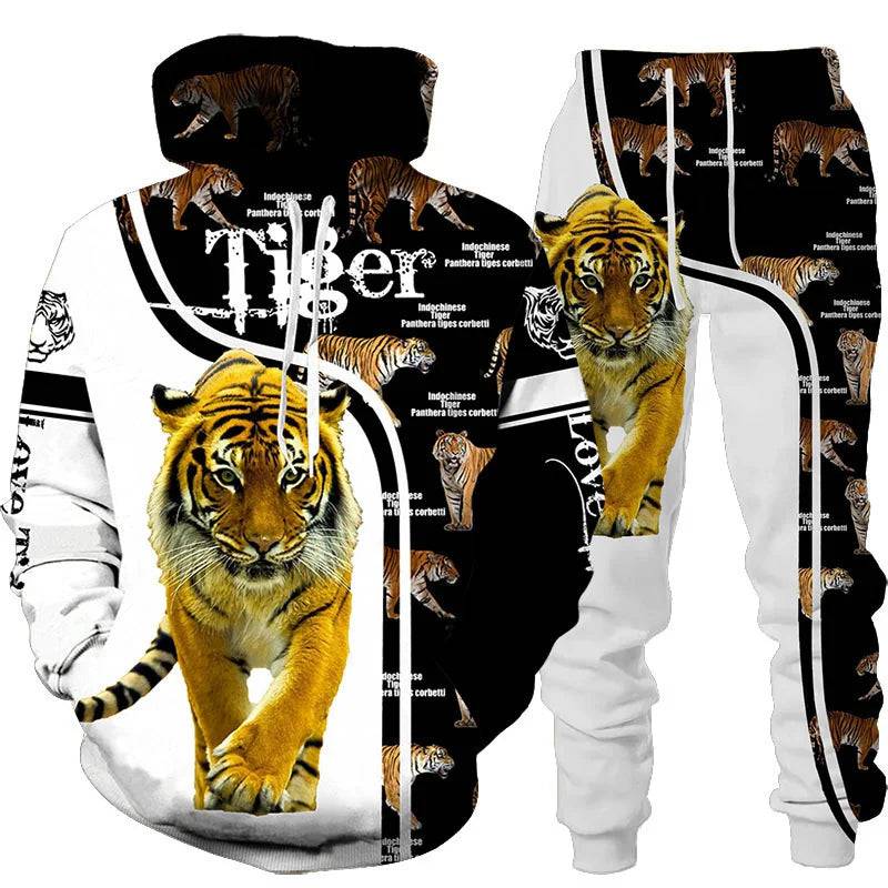 
                  
                    New Animal 3D Tiger Printed Hoodie + Pants Suit Cool Men/Women 2 Pcs Sportwear Tracksuit Set Autumn And Winter Men's Clothing
                  
                