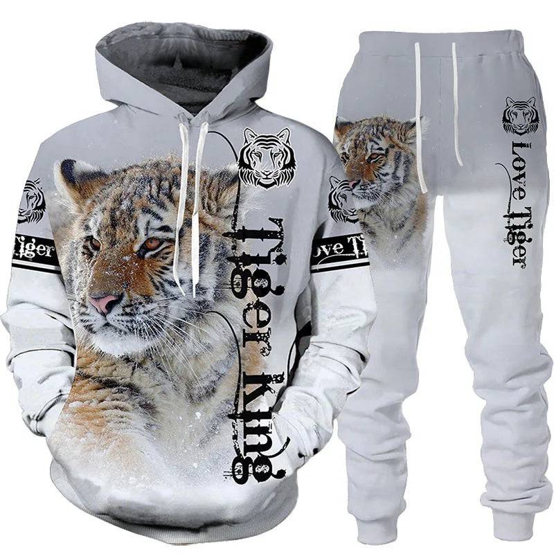 
                  
                    New Animal 3D Tiger Printed Hoodie + Pants Suit Cool Men/Women 2 Pcs Sportwear Tracksuit Set Autumn And Winter Men's Clothing
                  
                