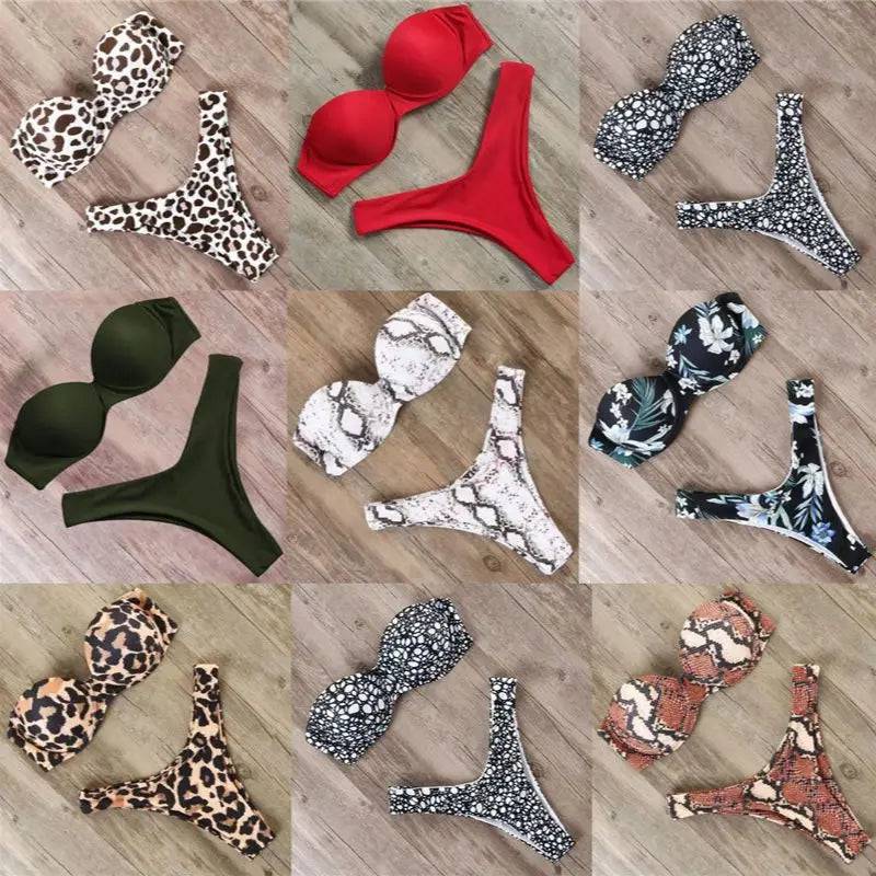 
                  
                    Bikini Swimwear Women Swimsuit 2023 Leopard Brazilian Bikini Set  Bathing Suit Female Summer Beach Wear Biquini
                  
                