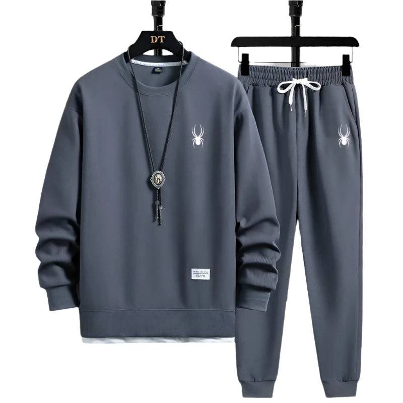 2024 Men's Tracksuit 2 Piece Waffle Hoodie Sweatsuits Sets Athletic Jogging Suits with Pocket Spring Autumn Casual Sports Suit