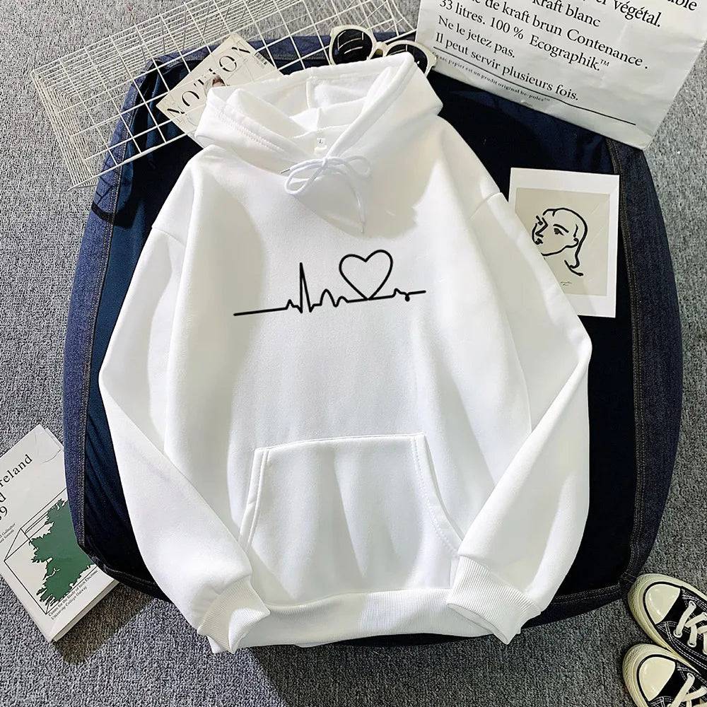 
                  
                    Women Casual Print Loose Hoodies Spring Long Sleeve Hooded Sweatshirt Harajuku Simple Tops Lazy Style Pullover 2023 Streetwear
                  
                