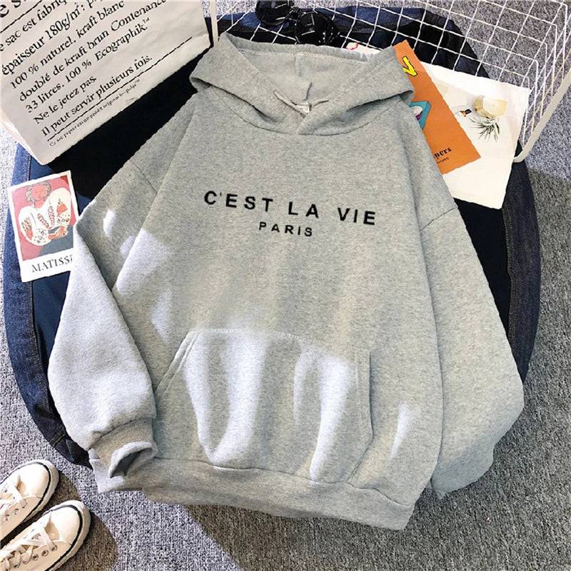 
                  
                    Women Casual Print Loose Hoodies Spring Long Sleeve Hooded Sweatshirt Harajuku Simple Tops Lazy Style Pullover 2023 Streetwear
                  
                