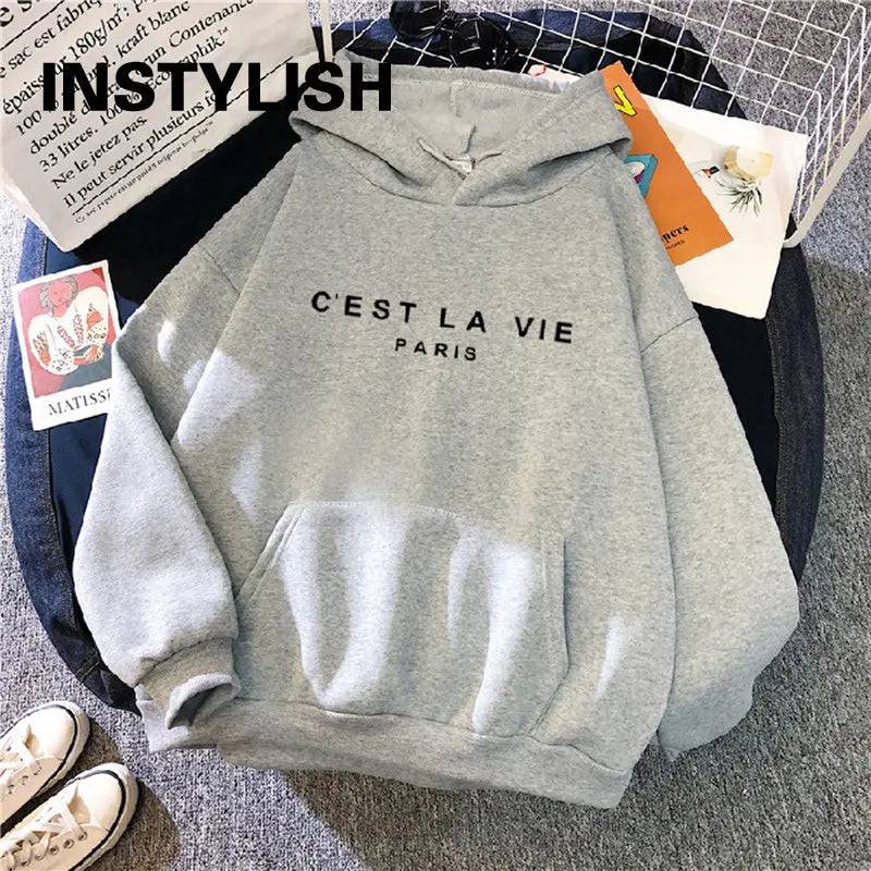 
                  
                    Women Casual Print Loose Hoodies Spring Long Sleeve Hooded Sweatshirt Harajuku Simple Tops Lazy Style Pullover 2023 Streetwear
                  
                