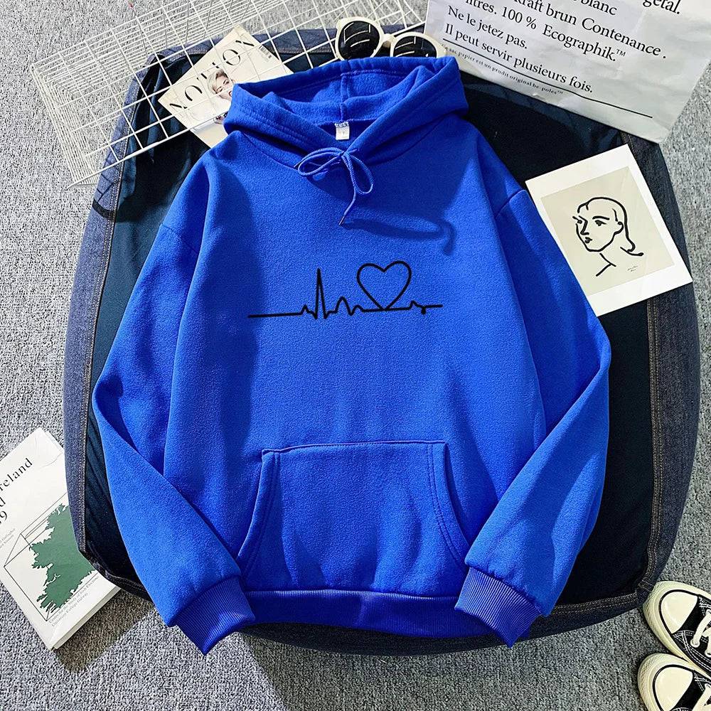 
                  
                    Women Casual Print Loose Hoodies Spring Long Sleeve Hooded Sweatshirt Harajuku Simple Tops Lazy Style Pullover 2023 Streetwear
                  
                