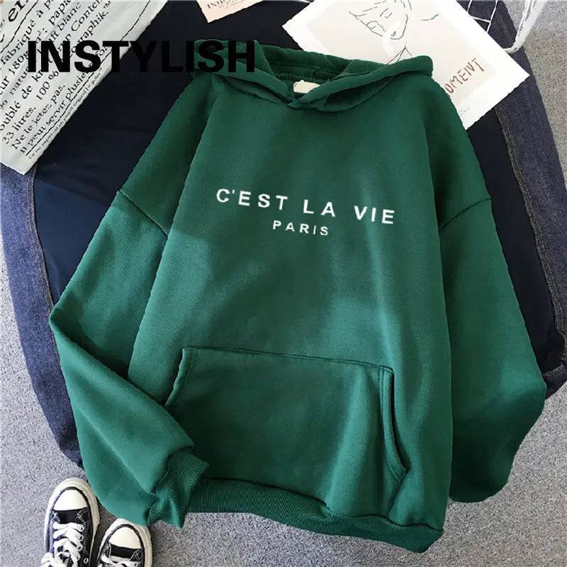 
                  
                    Women Casual Print Loose Hoodies Spring Long Sleeve Hooded Sweatshirt Harajuku Simple Tops Lazy Style Pullover 2023 Streetwear
                  
                