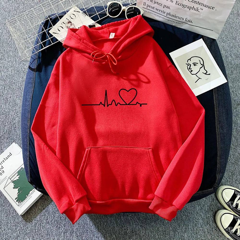 
                  
                    Women Casual Print Loose Hoodies Spring Long Sleeve Hooded Sweatshirt Harajuku Simple Tops Lazy Style Pullover 2023 Streetwear
                  
                