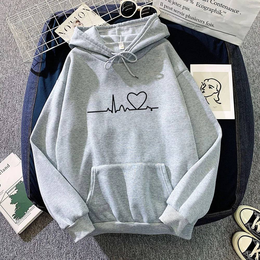 
                  
                    Women Casual Print Loose Hoodies Spring Long Sleeve Hooded Sweatshirt Harajuku Simple Tops Lazy Style Pullover 2023 Streetwear
                  
                