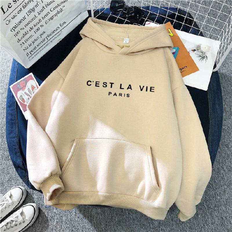 
                  
                    Women Casual Print Loose Hoodies Spring Long Sleeve Hooded Sweatshirt Harajuku Simple Tops Lazy Style Pullover 2023 Streetwear
                  
                