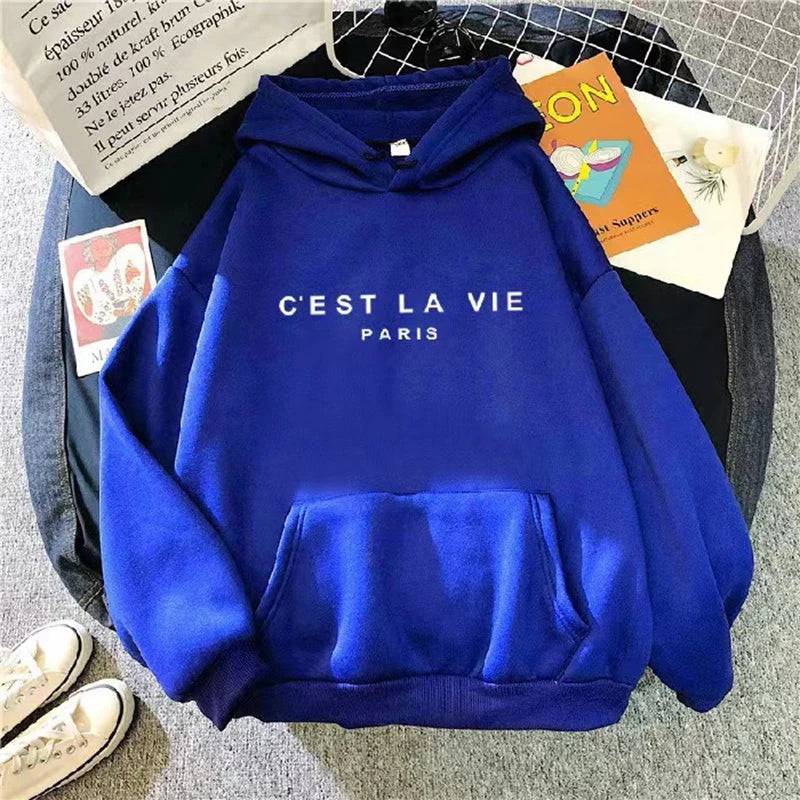 
                  
                    Women Casual Print Loose Hoodies Spring Long Sleeve Hooded Sweatshirt Harajuku Simple Tops Lazy Style Pullover 2023 Streetwear
                  
                