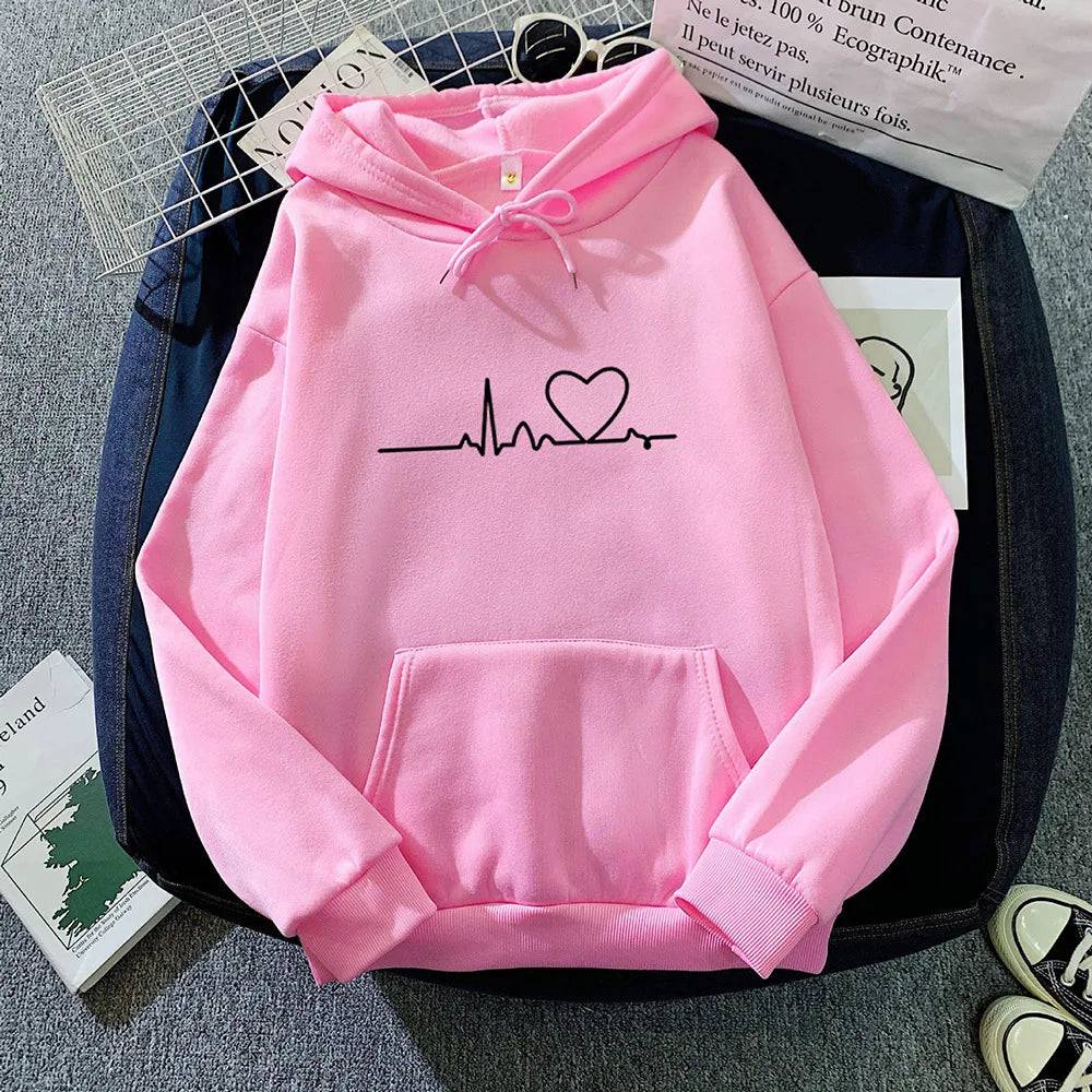 
                  
                    Women Casual Print Loose Hoodies Spring Long Sleeve Hooded Sweatshirt Harajuku Simple Tops Lazy Style Pullover 2023 Streetwear
                  
                