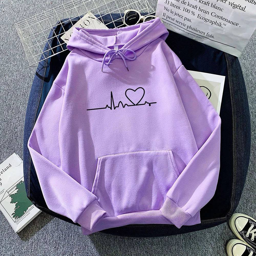 
                  
                    Women Casual Print Loose Hoodies Spring Long Sleeve Hooded Sweatshirt Harajuku Simple Tops Lazy Style Pullover 2023 Streetwear
                  
                