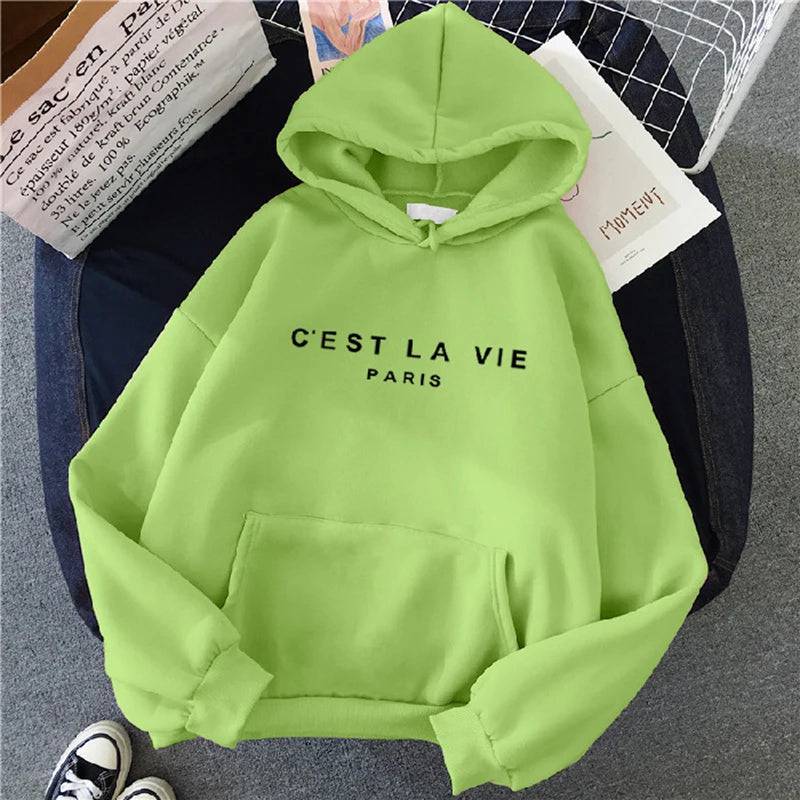 
                  
                    Women Casual Print Loose Hoodies Spring Long Sleeve Hooded Sweatshirt Harajuku Simple Tops Lazy Style Pullover 2023 Streetwear
                  
                