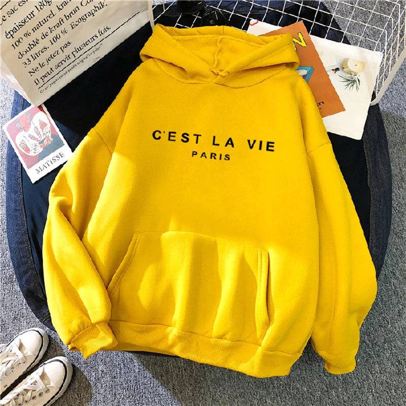 
                  
                    Women Casual Print Loose Hoodies Spring Long Sleeve Hooded Sweatshirt Harajuku Simple Tops Lazy Style Pullover 2023 Streetwear
                  
                