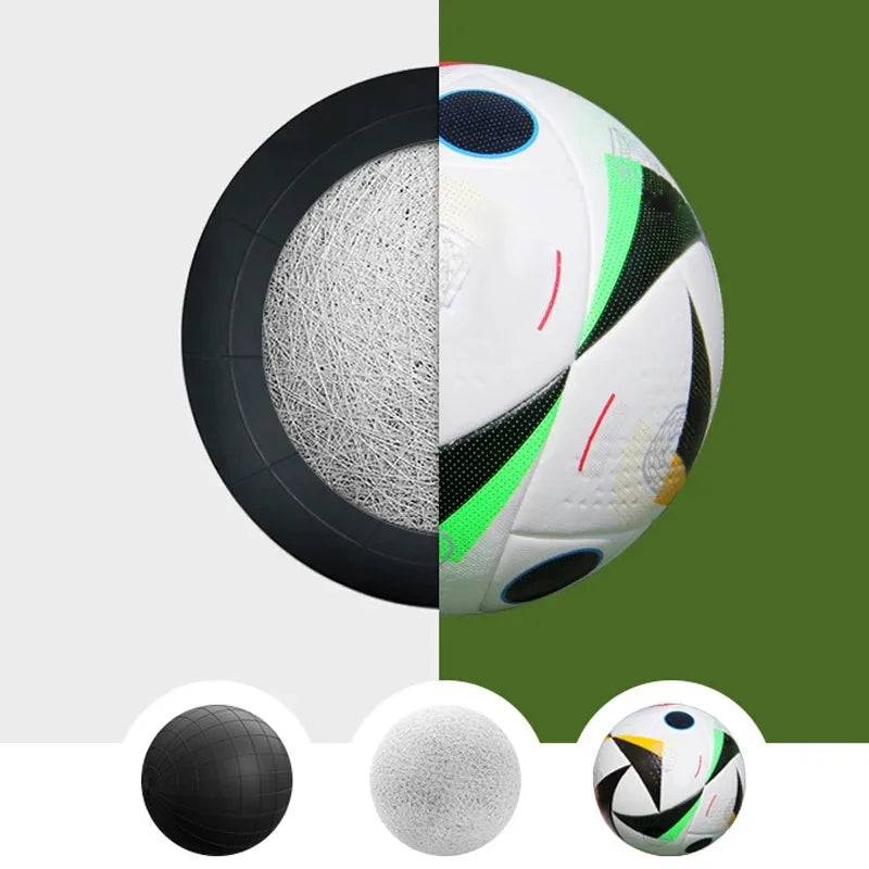 
                  
                    2024 Euro Football High Quality Soccer Balls Official Size 5 PU Material Seamless League Match Game Outdoor Training Ballon
                  
                