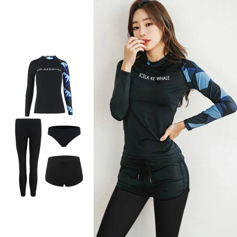 
                  
                    Men/Women Full Body Dive Skin Swimsuit Rash Guard Long Sleeve Long Pant Couple Bathing Suit Solid 4 Pieces Surfing Wear Swimwear
                  
                