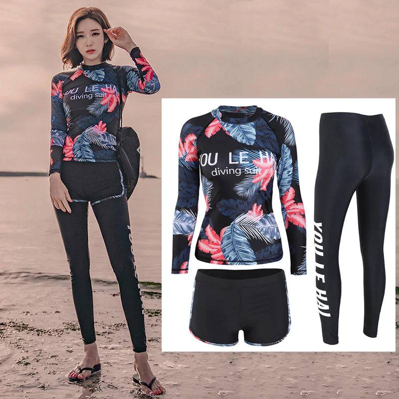 
                  
                    Men/Women Full Body Dive Skin Swimsuit Rash Guard Long Sleeve Long Pant Couple Bathing Suit Solid 4 Pieces Surfing Wear Swimwear
                  
                