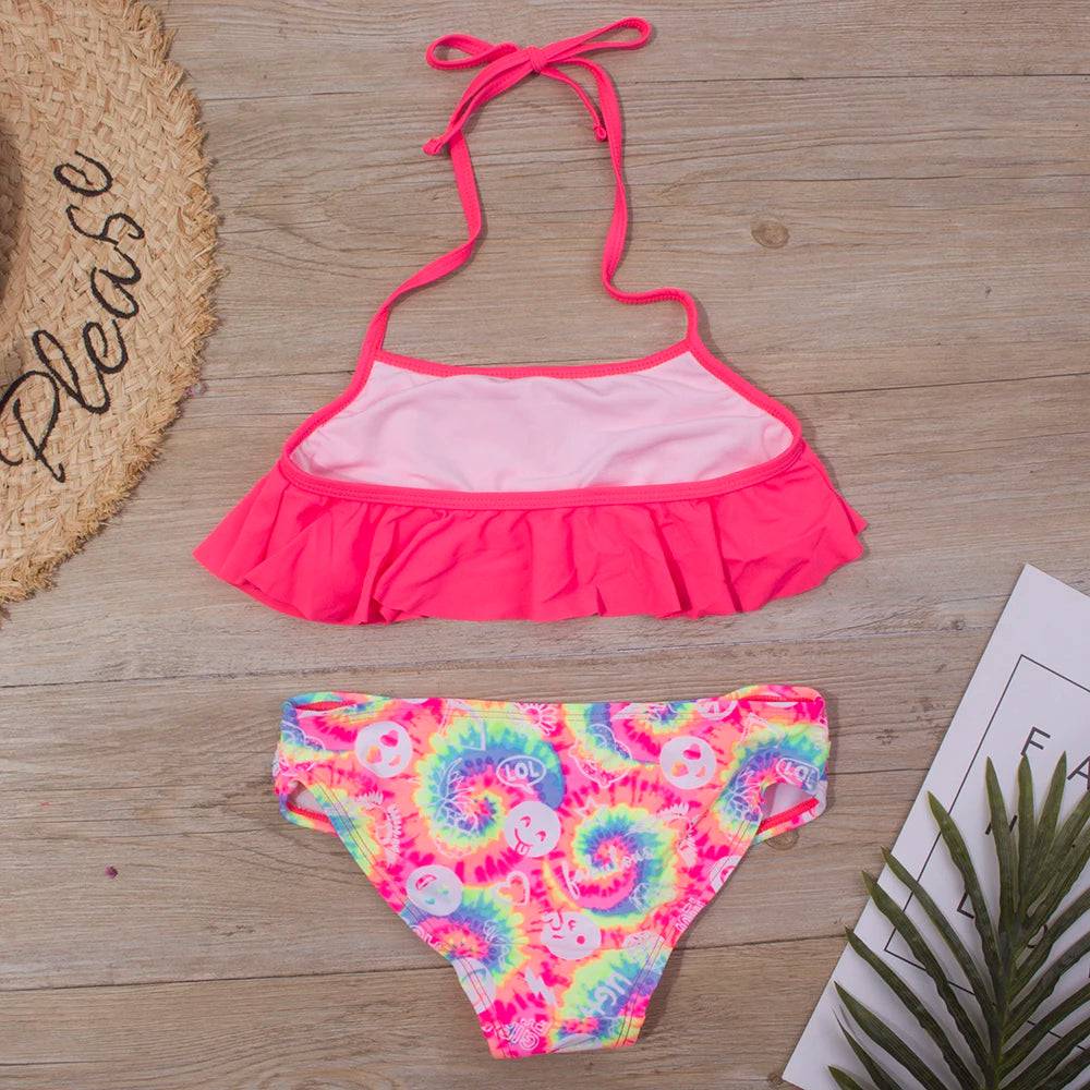 
                  
                    New Falbala Kids Swimwear Swimsuit 2024 New Print Girls Kid Bikini Set 5-14 Years Children Bandage Swimming Suit Beachwear A247
                  
                