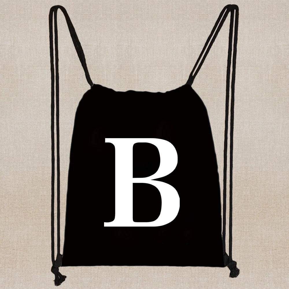 
                  
                    Drawstring Bag Backpack Tote Bag String Lightweight Outdoor Sport Bag for Travel Sundries Bag White Letter Fitness Sports Bag
                  
                