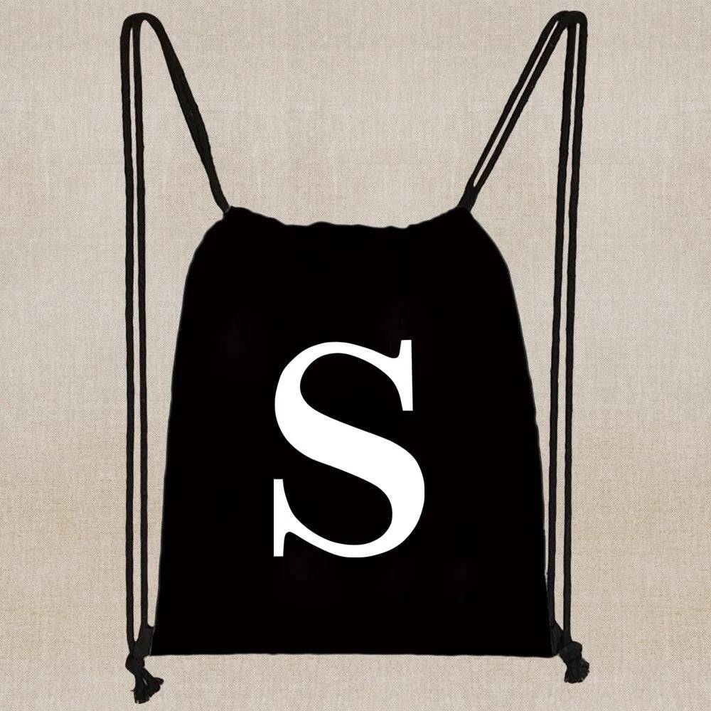 
                  
                    Drawstring Bag Backpack Tote Bag String Lightweight Outdoor Sport Bag for Travel Sundries Bag White Letter Fitness Sports Bag
                  
                