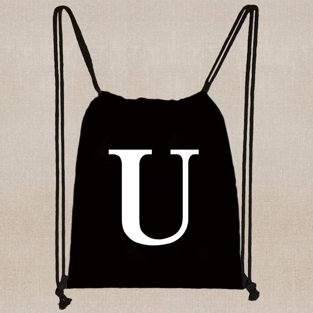 
                  
                    Drawstring Bag Backpack Tote Bag String Lightweight Outdoor Sport Bag for Travel Sundries Bag White Letter Fitness Sports Bag
                  
                