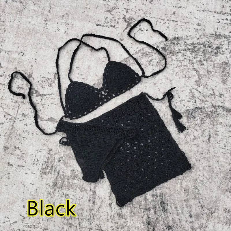 
                  
                    3-piece Set Hand Crochet Mini Tight Fit Bikini Swim Skirt Beach Women Swimsuit Bathing Suit
                  
                