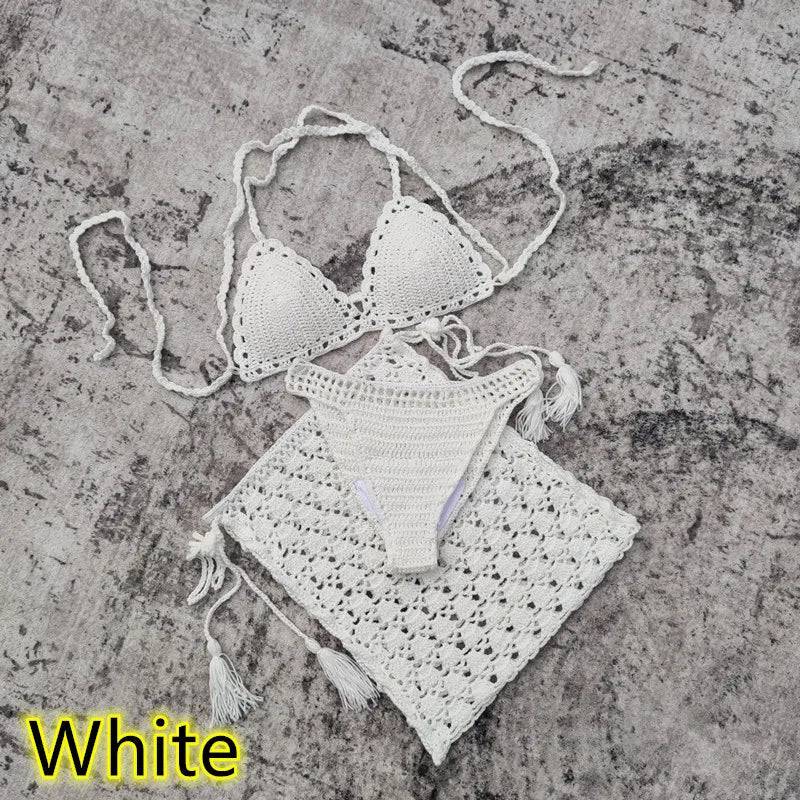 
                  
                    3-piece Set Hand Crochet Mini Tight Fit Bikini Swim Skirt Beach Women Swimsuit Bathing Suit
                  
                