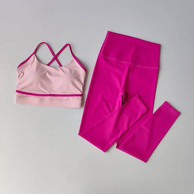 
                  
                    New Yoga Outfit Set Women's Fashionable Fitness Suit 2PCS Set Yoga Running Leggings Sports Bras Shorts Sportswear Clothing Suit
                  
                