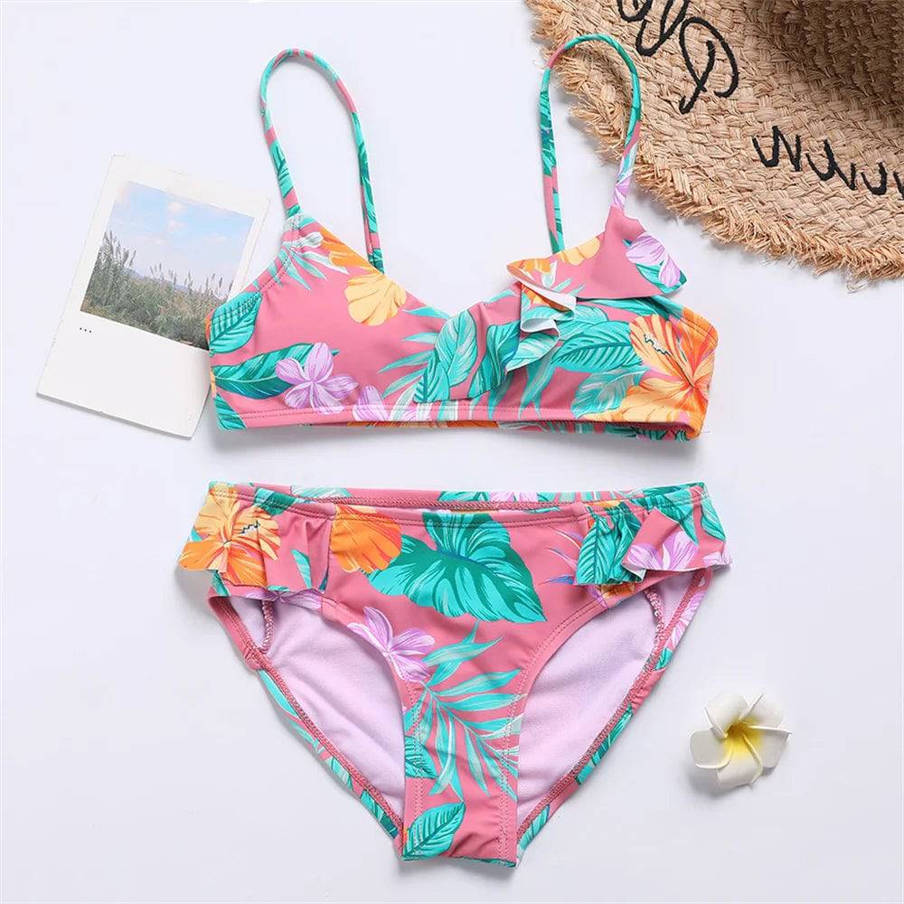 
                  
                    Girls Pineapple Print Bikini Set Swimsuit Kids Racerback Two Piece Children's Swimwear 7-14Years Teenager Bathing Suit Beachwear
                  
                