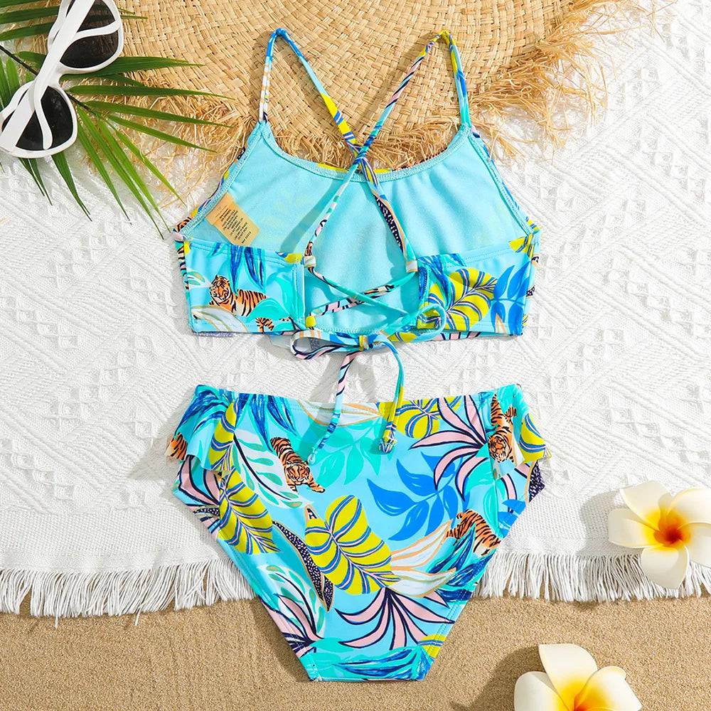 
                  
                    Girls Pineapple Print Bikini Set Swimsuit Kids Racerback Two Piece Children's Swimwear 7-14Years Teenager Bathing Suit Beachwear
                  
                