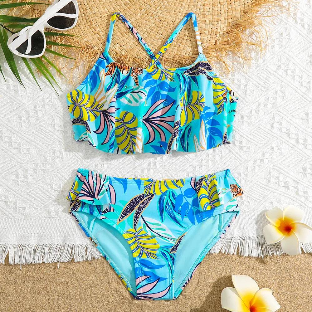 
                  
                    Girls Pineapple Print Bikini Set Swimsuit Kids Racerback Two Piece Children's Swimwear 7-14Years Teenager Bathing Suit Beachwear
                  
                