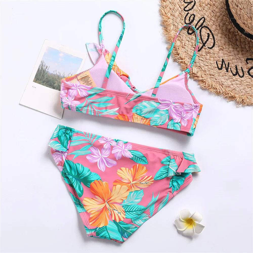 
                  
                    Girls Pineapple Print Bikini Set Swimsuit Kids Racerback Two Piece Children's Swimwear 7-14Years Teenager Bathing Suit Beachwear
                  
                