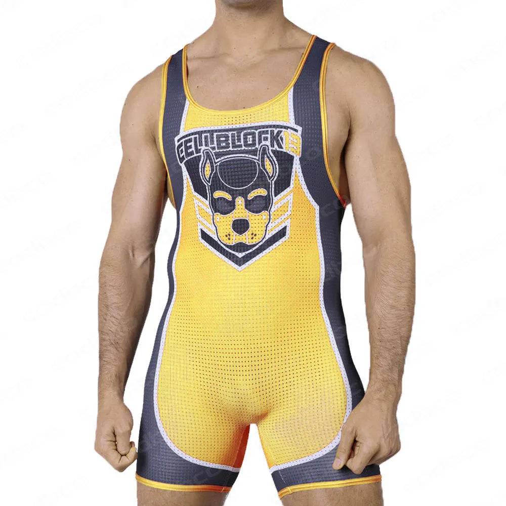 
                  
                    2024 Men's Wrestling Singlet Suit Sleeveless Boxing One piece Bodysuit Tummy Control Wear GYM Iron Triathlon PowerLifting Outfit
                  
                