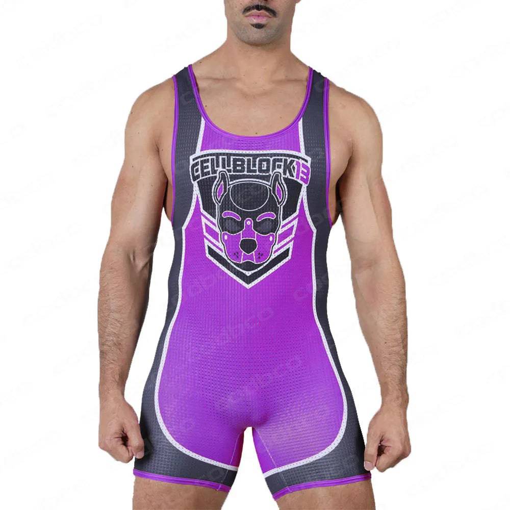 
                  
                    2024 Men's Wrestling Singlet Suit Sleeveless Boxing One piece Bodysuit Tummy Control Wear GYM Iron Triathlon PowerLifting Outfit
                  
                