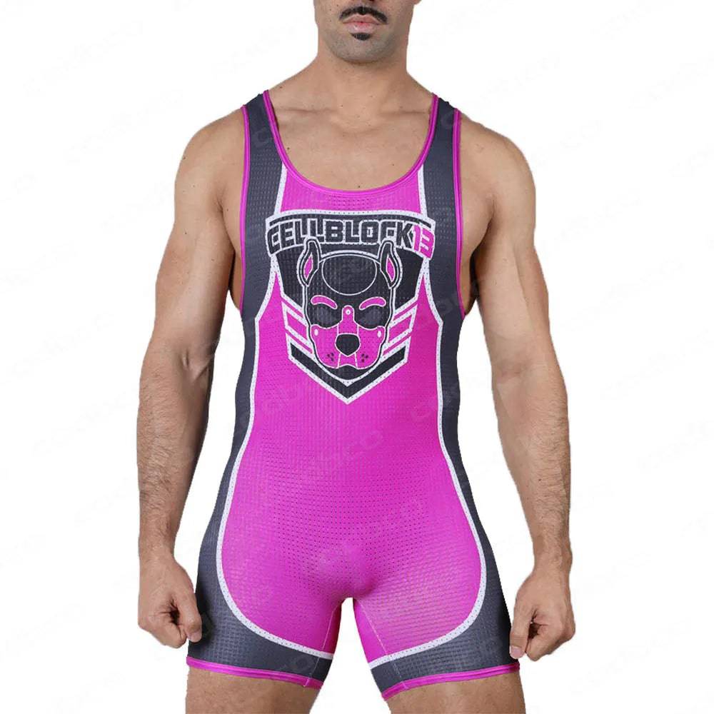 
                  
                    2024 Men's Wrestling Singlet Suit Sleeveless Boxing One piece Bodysuit Tummy Control Wear GYM Iron Triathlon PowerLifting Outfit
                  
                