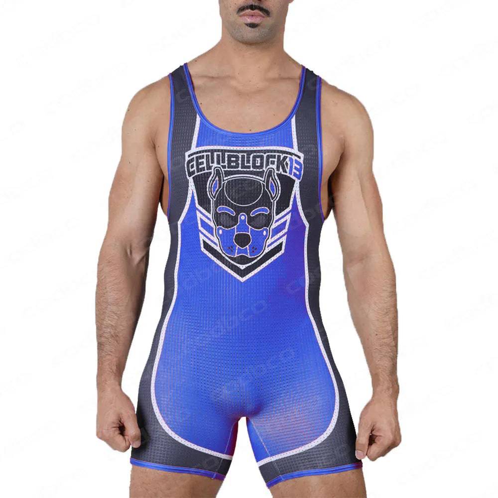 
                  
                    2024 Men's Wrestling Singlet Suit Sleeveless Boxing One piece Bodysuit Tummy Control Wear GYM Iron Triathlon PowerLifting Outfit
                  
                