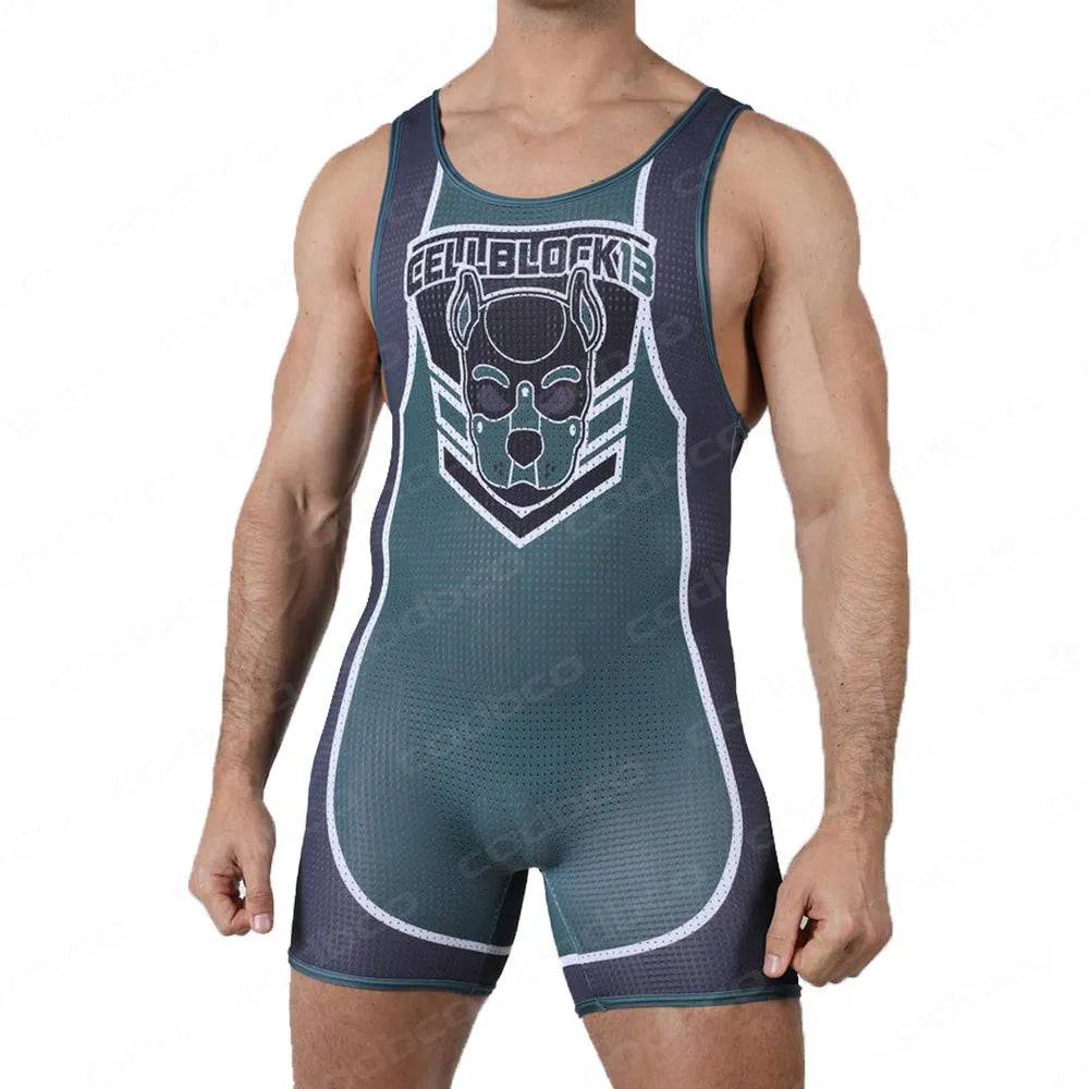 
                  
                    2024 Men's Wrestling Singlet Suit Sleeveless Boxing One piece Bodysuit Tummy Control Wear GYM Iron Triathlon PowerLifting Outfit
                  
                