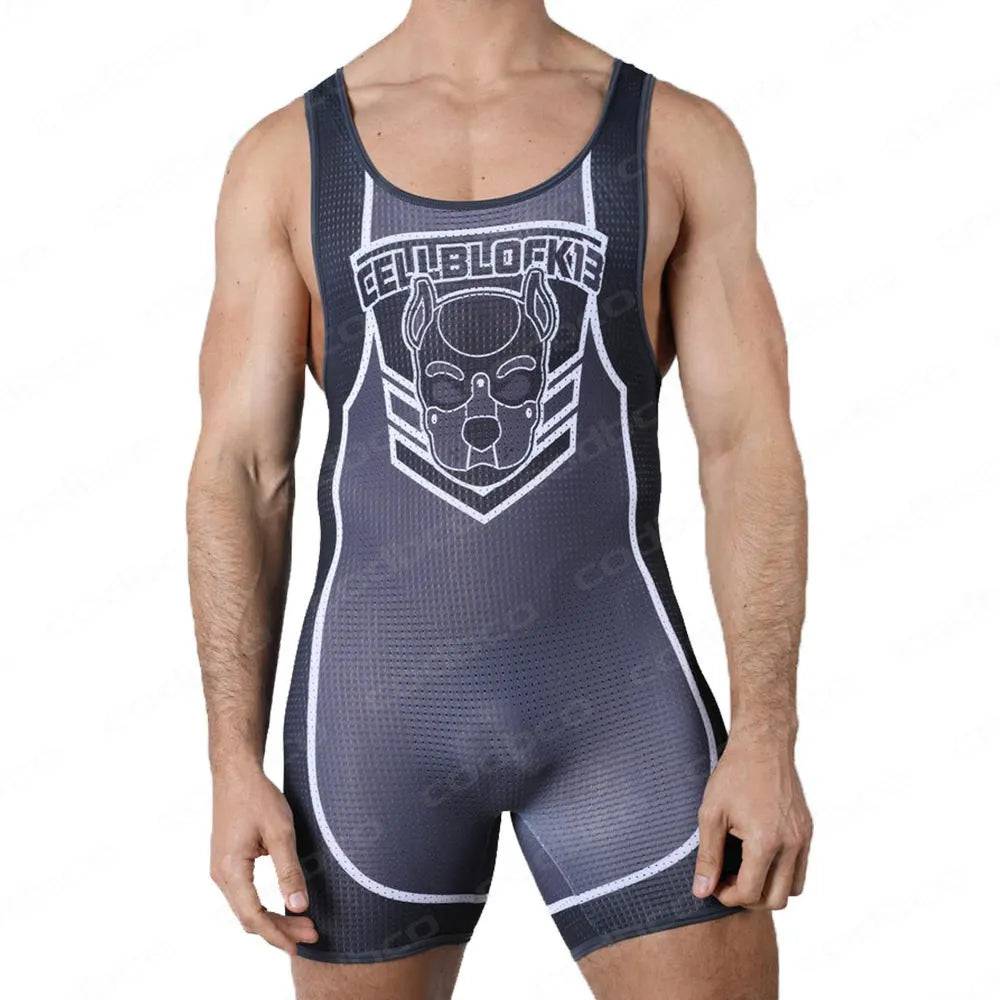 
                  
                    2024 Men's Wrestling Singlet Suit Sleeveless Boxing One piece Bodysuit Tummy Control Wear GYM Iron Triathlon PowerLifting Outfit
                  
                